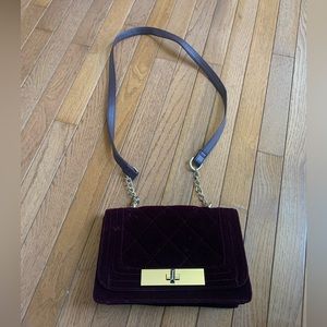 Mossimo burgundy velvet crossbody bag